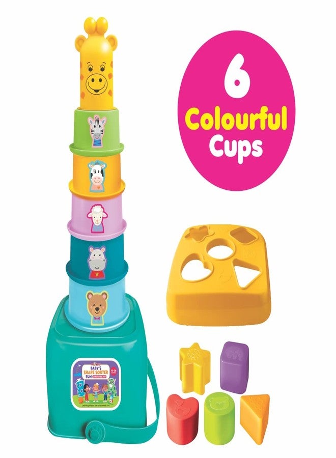 toymate Cuppy Shappy Stacking & Sorting Toy - Educational Toddler Gift Set for 12-36 Months, 6 Colorful Cups with Shape Sorter Box, Learning Playset for Boys & Girls, Safe Non-Toxic Baby Toys - Image 3